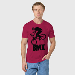 Футболка хлопковая мужская BMX 3, цвет: маджента — фото 2