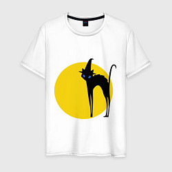Мужская футболка Кот и луна