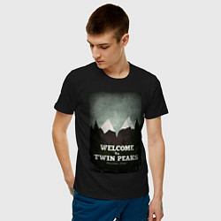 Футболка хлопковая мужская Welcome to Twin Peaks цвета черный — фото 2