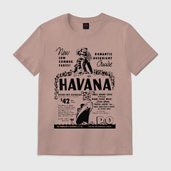 Футболка хлопковая мужская Havana Cuba, цвет: пыльно-розовый