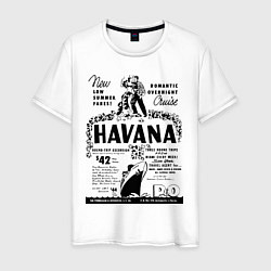 Футболка хлопковая мужская Havana Cuba, цвет: белый