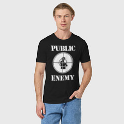 Футболка хлопковая мужская Public Enemy, цвет: черный — фото 2