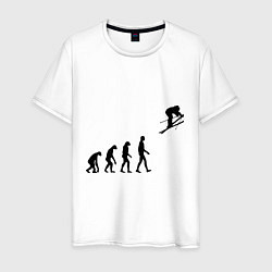 Мужская футболка Эволюция лыжник