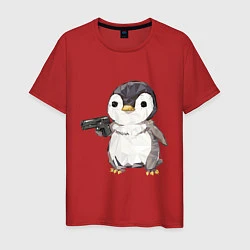 Мужская футболка Пингвин с пистолетом