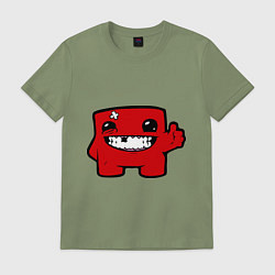 Футболка хлопковая мужская Super Meat Boy, цвет: авокадо