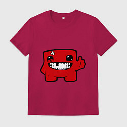 Футболка хлопковая мужская Super Meat Boy, цвет: маджента