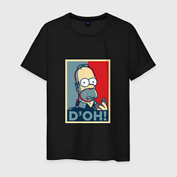 Футболка хлопковая мужская D'oh Poster, цвет: черный