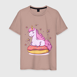 Мужская футболка Единорог на пончике