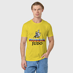 Футболка хлопковая мужская Russia judo, цвет: желтый — фото 2