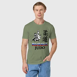 Футболка хлопковая мужская Russia Judo, цвет: авокадо — фото 2
