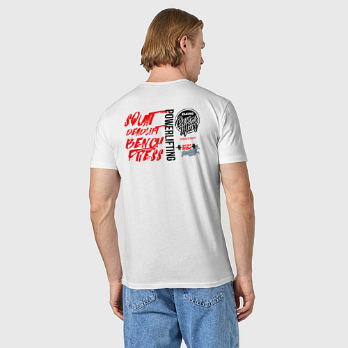 Мужская футболка Powerlifting its deadlift, squat, bench press / Белый – фото 4