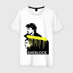 Мужская футболка Sherlock: Yellow line
