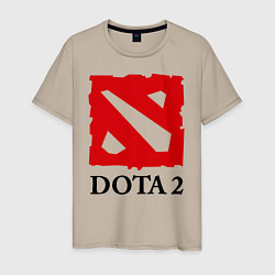 Футболка хлопковая мужская Dota 2: Logo, цвет: миндальный