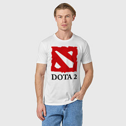 Футболка хлопковая мужская Dota 2: Logo, цвет: белый — фото 2