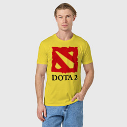 Футболка хлопковая мужская Dota 2: Logo, цвет: желтый — фото 2