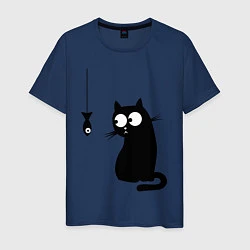 Мужская футболка Кот и рыба