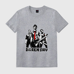 Футболка хлопковая мужская Группа Green Day, цвет: меланж