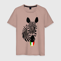 Футболка хлопковая мужская Juventus Zebra, цвет: пыльно-розовый