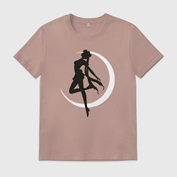 Футболка хлопковая мужская Луна, цвет: пыльно-розовый