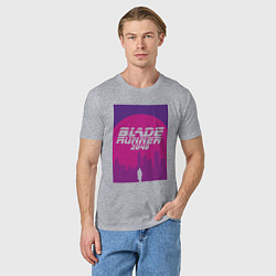 Футболка хлопковая мужская Blade Runner 2049: Purple, цвет: меланж — фото 2