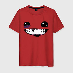 Футболка хлопковая мужская Super Meat Boy: Face, цвет: красный