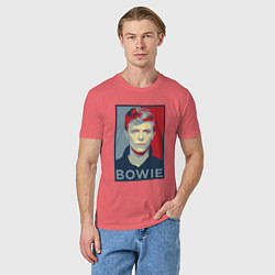 Футболка хлопковая мужская Bowie Poster, цвет: коралловый — фото 2