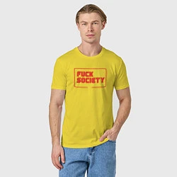 Футболка хлопковая мужская F Society, цвет: желтый — фото 2