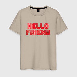 Футболка хлопковая мужская Hello Friend, цвет: миндальный
