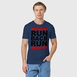 Футболка хлопковая мужская Run Вася Run, цвет: тёмно-синий — фото 2