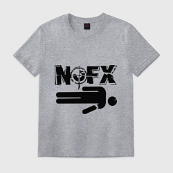 Футболка хлопковая мужская NOFX crushman, цвет: меланж