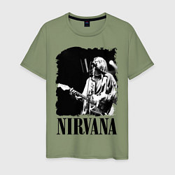 Футболка хлопковая мужская Black Nirvana, цвет: авокадо