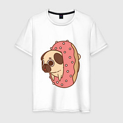 Мужская футболка Мопс-пончик
