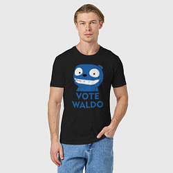 Футболка хлопковая мужская Vote Waldo, цвет: черный — фото 2