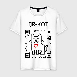 Футболка хлопковая мужская QR-code-kote, цвет: белый