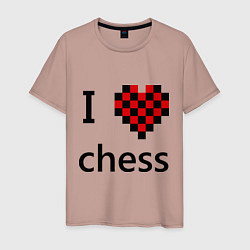 Мужская футболка I love chess