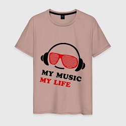 Мужская футболка My music my life