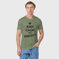 Футболка хлопковая мужская Keep Calm & WAAAGH, цвет: авокадо — фото 2