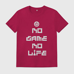 Футболка хлопковая мужская No game No life, цвет: маджента