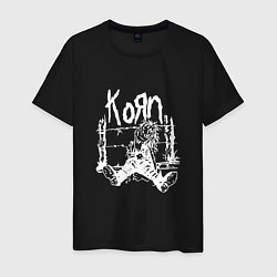 Футболка хлопковая мужская Korn, цвет: черный