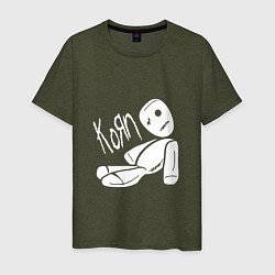Футболка хлопковая мужская Korn Toy цвета меланж-хаки — фото 1