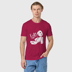Футболка хлопковая мужская Korn Toy, цвет: маджента — фото 2