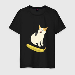 Мужская футболка Cat no banana meme