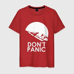 Футболка хлопковая мужская Elon: Don't Panic, цвет: красный