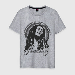 Футболка хлопковая мужская Bob Marley: Island, цвет: меланж