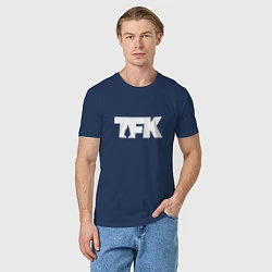 Футболка хлопковая мужская TFK: White Logo, цвет: тёмно-синий — фото 2