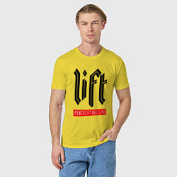 Футболка хлопковая мужская Lift - Powerlifting generation, цвет: желтый — фото 2