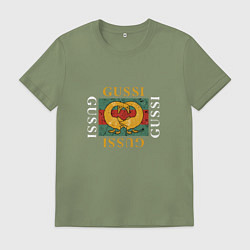 Футболка хлопковая мужская GUSSI Love, цвет: авокадо