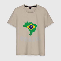 Футболка хлопковая мужская Brazil Country, цвет: миндальный