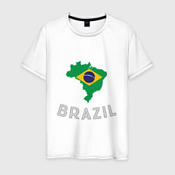 Футболка хлопковая мужская Brazil Country, цвет: белый