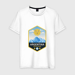 Футболка хлопковая мужская Argentina Soccer, цвет: белый